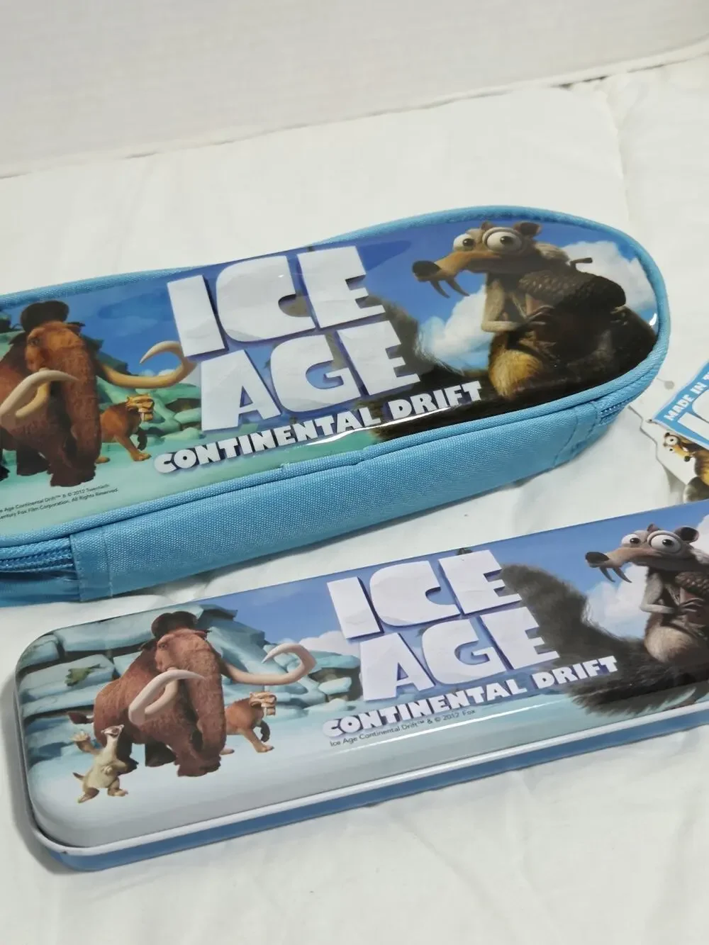 NWT 2012 Ice Age Continental Drift Scrat Zipper Pencil Pouch Set 2 Retired Squir